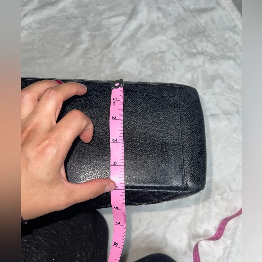 CHANEL Black Quilted Double C Chain Tote
